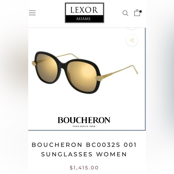 New Women’s Boucheron Sunglasses Black - Picture 4 of 9